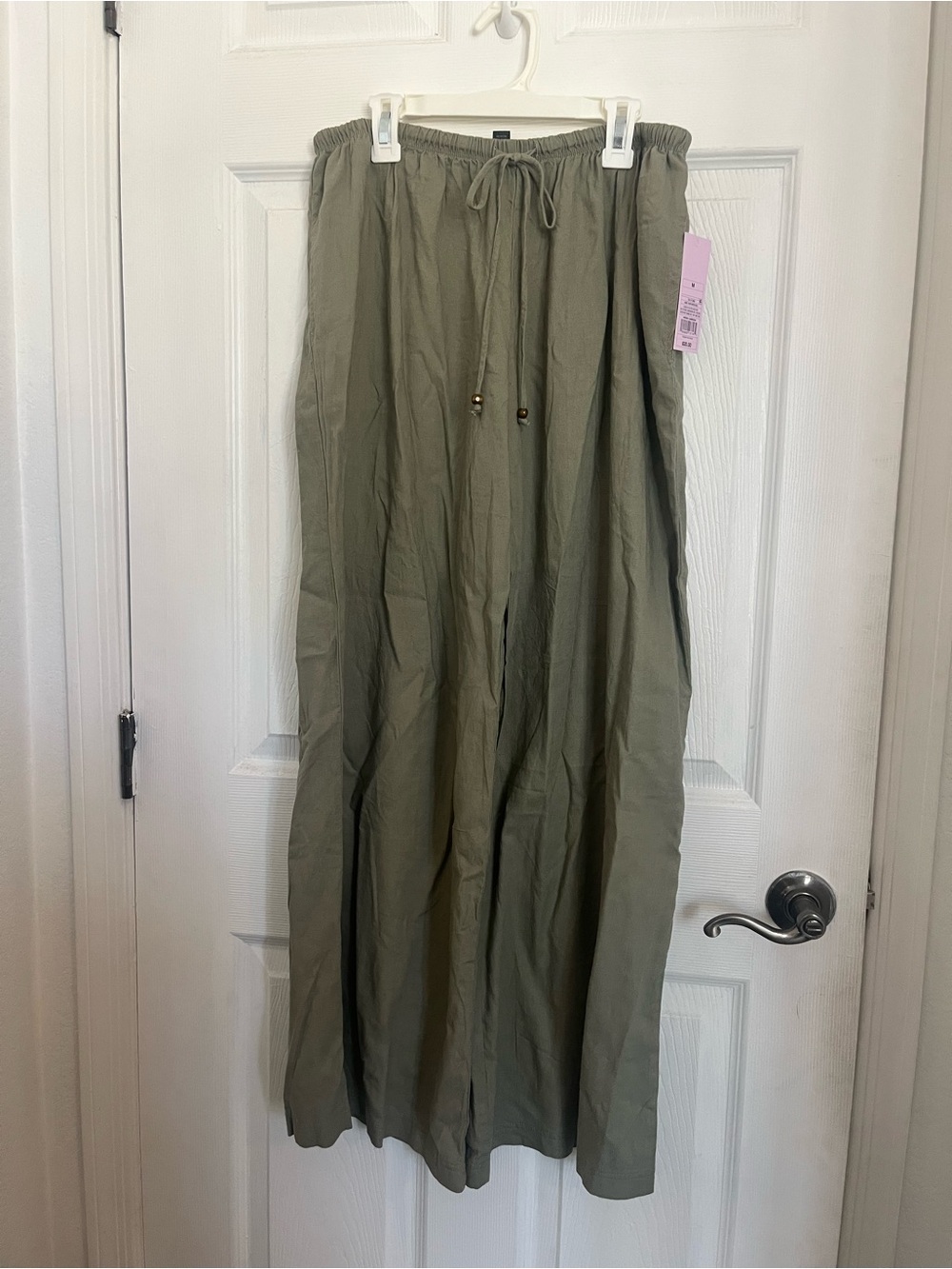 NWT Olive Taupe Drawstring Wide-Leg Pants